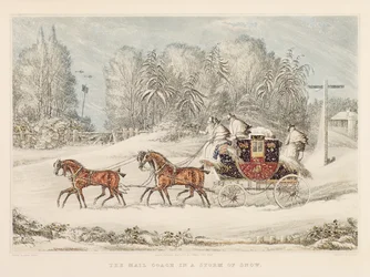 Postdiligencen i en snestorm, 1825