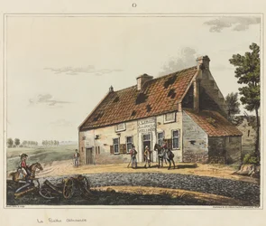 La Belle Alliance, fra „En historisk beretning om Slaget ved Waterloo“, 1817