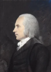 Aaron Burr (pastel på gråt papir)