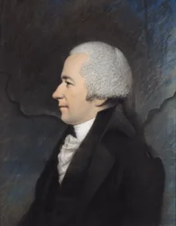 General Alexander Hamilton (pastel på gråt papir)