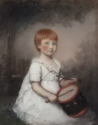 Miss Collard as a Child (pastel på gråt papir)