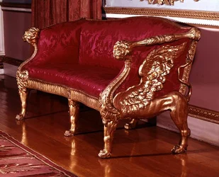 Sofa med bevingede løve-endestøtter, ca. 1760 (se også 148804)