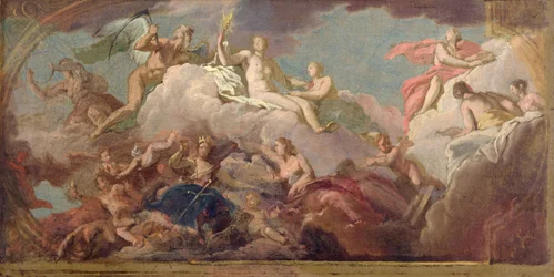 Time, Truth and Justice, ca. 1716 (olie på lærred)
