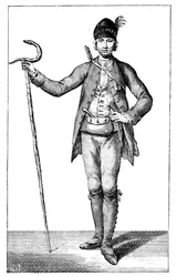 James Boswell, esq i en bevæbnet korsikansk høvdings kjole, 1769.