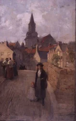 Old Bridge, Berwick (olie på lærred)