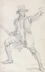 Et studie af den centrale karakter i Wards maleri "The Deer Stealer"