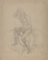 Sir Charles Blunt ved vildsvinets død: et studie til et af et sæt på fire malerier af Ward udført i 1815