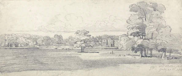 The Old Hall, Tabley, Surrounded by Parkland, 20. juli 1814 (blyant på papir)