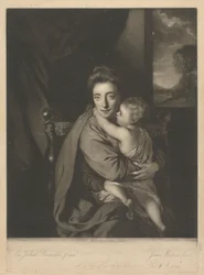 Caroline Curzon (født Colyear), Lady Scarsdale og hendes søn, ærede John Curzon
