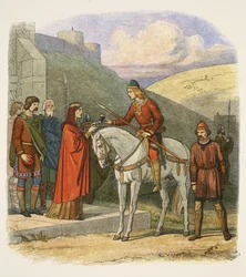 Edward myrdet i Corfe, 18. marts 978, fra A Chronicle of England BC 55 to AD 1485, udgivet i London, 1863