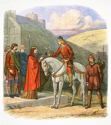 Edward Martyren ankommer til Corfe, Dorset, 978 1864