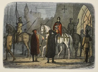 Henry V marcherer ud mod Lollards, fra A Chronicle of England BC 55 til AD 1485, pub. London, 1863