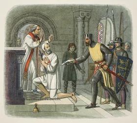 Hubert taget fra helligdommen i Boisars, 1232, fra A Chronicle of England BC 55 til AD 1485, pub. London, 1863