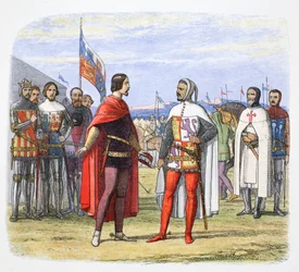 Den Sorte Prins afpresser Pedro den Grusomme en amnesti, Spanien, 1367, 1864