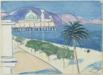 Casino by the Sea, ca. 1921 (grafit og akvarel på vævet papir monteret om bord)