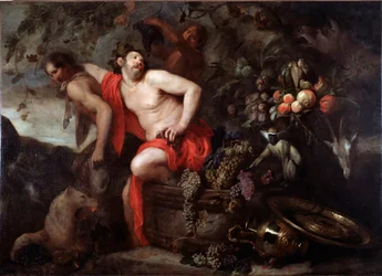 The Harvest of Silene (Harvest of Silenus) Maleri af Jan Roos (1591-1638) Dim 175x250 cm Genes, Musei di Strada Nuova (ex Palazzo Bianco)