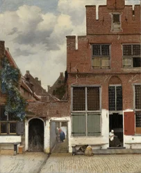 Udsigt over huse i Delft, kendt som «Den lille gade», ca. 1658