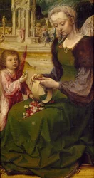 St Catherine, detalje fra højre panel af Malvagna Triptykon, højre side