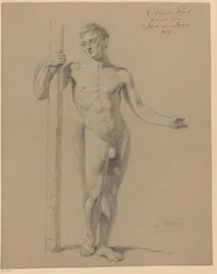 Stående nøgen mand, set forfra (1. præmie 1817)