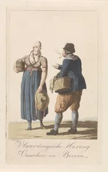 Vlaardingen fiskere typer Vlaardingse Haring Visscher, og bondens hustru (titel på objektet)