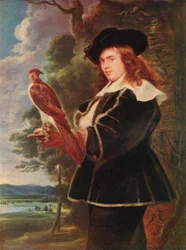En ung mand med en falk, c1630
