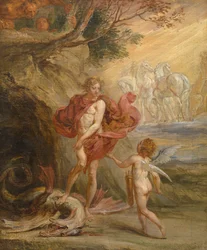Apollo og Python (olie på lærred)