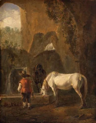 En drikkende hest