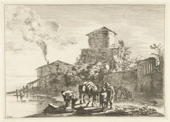 Mænd og et muldyr ved Via Appia Landskaber omkring Rom (serietitel)