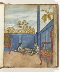 Galleri med sønnen Jantje og Bietja, en slavepige