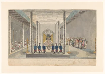 VOC-delegation ved et publikum med Kong Kandy, Sri Rajadi Raja Sinha