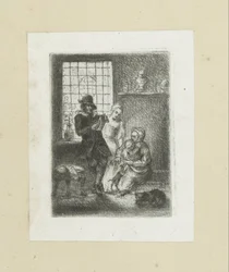 Interiør sætter een gezin The Compleat Work of Etchings af John Chalon / Oeuvre Complette des Eaux Fortes af Jean Chalon (serietitel)