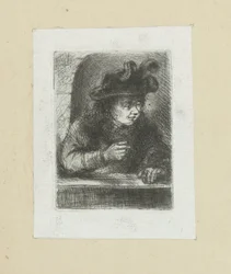 Mand ved rækværk The Compleat Work of Etchings af John Chalon / Oeuvre Complette des Eaux Fortes af Jean Chalon (serietitel)