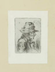 Manden sætter høj hoed, til højre The Compleat Work of Etchings af John Chalon / Oeuvre Complette des Eaux Fortes af Jean Chalon (serietitel)