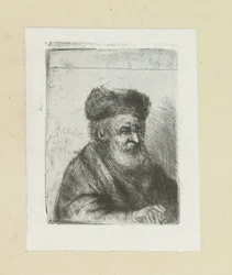 Gammel mand, hans hænder foldede The Compleat Work of Etchings af John Chalon / Oeuvre Complette des Eaux Fortes af Jean Chalon (serietitel)