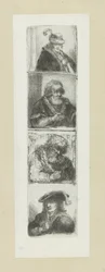 Vier mansportretten The Compleat Work of Etchings af John Chalon / Oeuvre Complette des Eaux Fortes af Jean Chalon (serietitel)