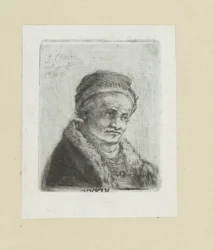 Volwassen mand sætter bontkraag The Compleat Work of Etchings af John Chalon / Oeuvre Complette des Eaux Fortes af Jean Chalon (serietitel)