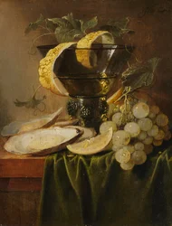 Stilleben med et glas og østers, ca. 1640