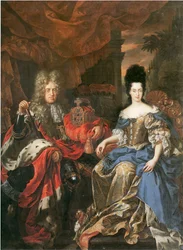 Tysk: Doppelbildnis Johann Wilhelm von der Pfalz und Anna Maria Luisa de