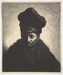 Portræt af en mand, efter Rembrandt, 1633.