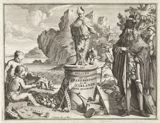Voetstuk met de heilige Thomas Becket Titelpagina voor J. Beeverell, The delights of Great Britain and Ireland, deel 4, 1707 Fornøjelserne i Storbritannien og Irland (titel på objekt)