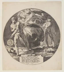 Titelblad, planche 1, fra Verdens skabelse
