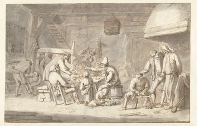 Kroscene med kortspillere