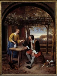 Resten af den rejsende maleri af Jan Steen (1626-1679)