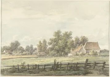 Landskab med gård