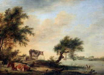Landskab med en flok, 1700-tallet