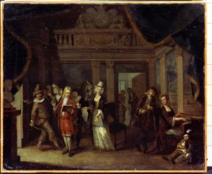 Privat koncert. En huskoncert. Maleri af Jan Josef Horemans den ældre eller den ældre (1682-1759). Flamsk kunst, rokokostil. Olie på lærred. Statens Museum for Historie og Kunst, Serpukhov (Serpukhov), Rusland.