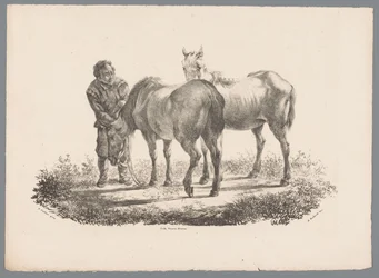 Mand og to heste Beesten Studien af ​​J. Kobell efter Paul Potter Nr. 1 (serietitel)