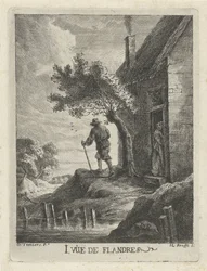 Bondehus ved havnefronten 1. Vûë de Flandre (titel på objektet) Udsigt over Flandern (serietitel)