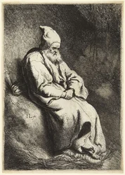 Eremitten (Bartsch 6; Hollstein 17. Mellem VII og VIII, uregistreret)