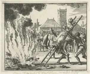 Anneken Hendriks, bundet på en stige, brændt i Amsterdam, 1571, 1685